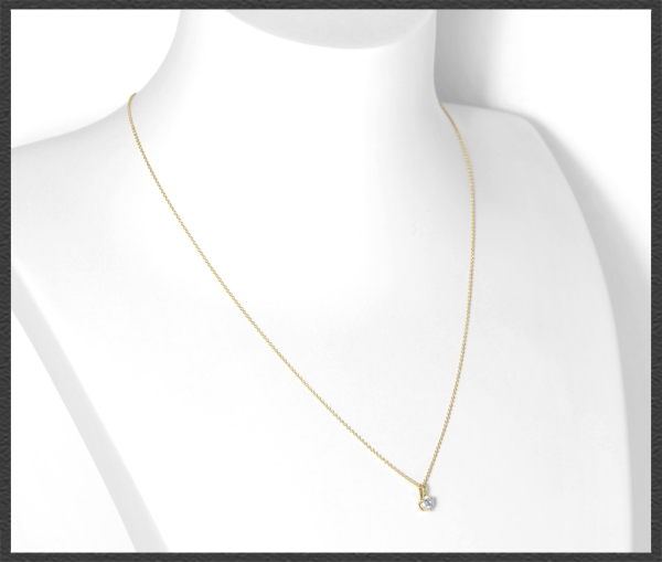 585 Gold Brillant Collier 0,272ct, VS1; EGL Zertifikat